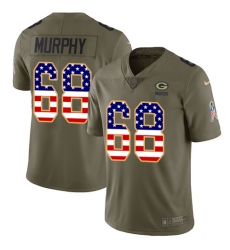 Youth Nike Green Bay Packers #68 Kyle Murphy Limited Olive/USA Flag 2017 Salute to Service NFL Jersey