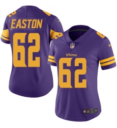 Women's Nike Minnesota Vikings #62 Nick Easton Limited Purple Rush Vapor Untouchable NFL Jersey