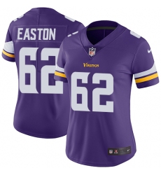 Women's Nike Minnesota Vikings #62 Nick Easton Purple Team Color Vapor Untouchable Limited Player NFL Jersey