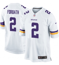 Men's Nike Minnesota Vikings #2 Kai Forbath Game White NFL Jersey