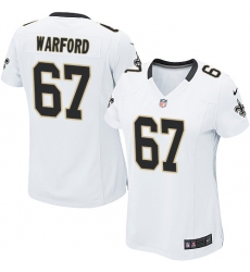 Women's Nike New Orleans Saints #67 Larry Warford Game White NFL Jersey