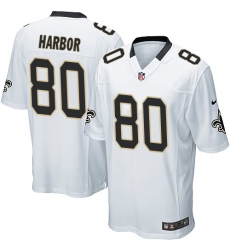 Men's Nike New Orleans Saints #80 Clay Harbor Game White NFL Jersey
