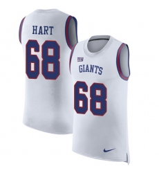 Men's Nike New York Giants #68 Bobby Hart White Rush Player Name & Number Tank Top NFL Jersey
