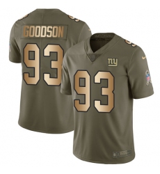 Men's Nike New York Giants #93 B.J. Goodson Limited Olive/Gold 2017 Salute to Service NFL Jersey