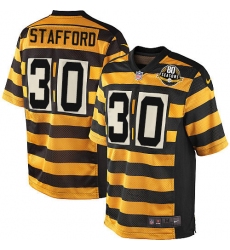 Men's Nike Pittsburgh Steelers #30 Daimion Stafford Game Yellow/Black Alternate 80TH Anniversary Throwback NFL Jersey