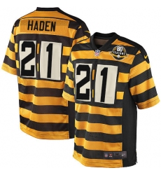 Youth Nike Pittsburgh Steelers #21 Joe Haden Elite Yellow/Black Alternate 80TH Anniversary Throwback NFL Jersey