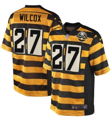 Men's Nike Pittsburgh Steelers #27 J.J. Wilcox Elite Yellow/Black Alternate 80TH Anniversary Throwback NFL Jersey