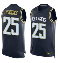 Men's Nike Los Angeles Chargers #25 Rayshawn Jenkins Limited Navy Blue Player Name & Number Tank Top NFL Jersey