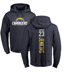 NFL Nike Los Angeles Chargers #23 Rayshawn Jenkins Navy Blue Backer Pullover Hoodie