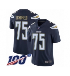 Men's Los Angeles Chargers #75 Michael Schofield Navy Blue Team Color Vapor Untouchable Limited Player 100th Season Football Jersey