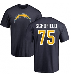 NFL Nike Los Angeles Chargers #75 Michael Schofield Navy Blue Name & Number Logo T-Shirt