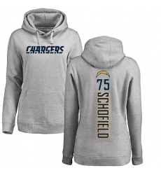 NFL Women's Nike Los Angeles Chargers #75 Michael Schofield Ash Backer Pullover Hoodie