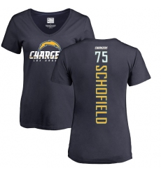 NFL Women's Nike Los Angeles Chargers #75 Michael Schofield Navy Blue Backer T-Shirt