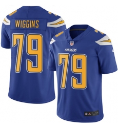 Men's Nike Los Angeles Chargers #79 Kenny Wiggins Elite Electric Blue Rush Vapor Untouchable NFL Jersey