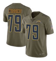 Men's Nike Los Angeles Chargers #79 Kenny Wiggins Limited Olive 2017 Salute to Service NFL Jersey