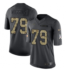 Youth Nike Los Angeles Chargers #79 Kenny Wiggins Limited Black 2016 Salute to Service NFL Jersey