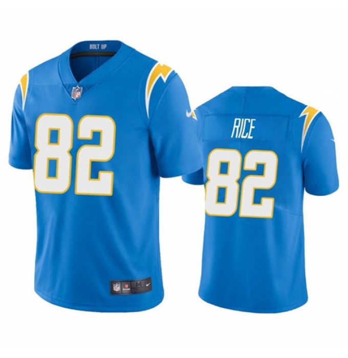Men's Los Angeles Chargers #82 Brenden Rice Light Blue 2024 Draft Vapor Limited Football Stitched Jersey