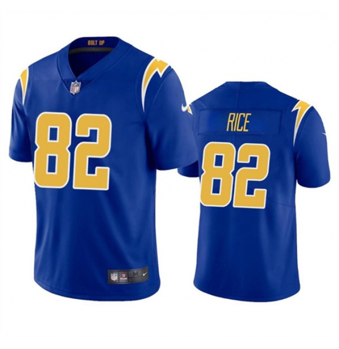 Men's Los Angeles Chargers #82 Brenden Rice Royal 2024 Draft Vapor Limited Football Stitched Jersey