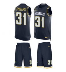 Men's Nike Los Angeles Chargers #31 Adrian Phillips Limited Navy Blue Tank Top Suit NFL Jersey
