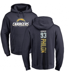 NFL Nike Los Angeles Chargers #93 Darius Philon Navy Blue Backer Pullover Hoodie