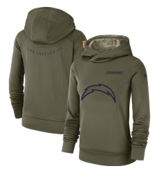Women's Los Angeles Chargers Nike Olive Salute to Service Sideline Therma Performance Pullover Hoodie