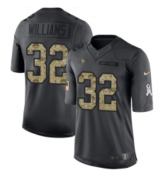 Men's Nike San Francisco 49ers #32 Joe Williams Limited Black 2016 Salute to Service NFL Jersey