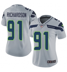 Women's Nike Seattle Seahawks #91 Sheldon Richardson Grey Alternate Vapor Untouchable Limited Player NFL Jersey