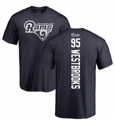 NFL Nike Los Angeles Rams #95 Ethan Westbrooks Navy Blue Backer T-Shirt