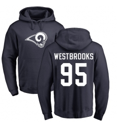 NFL Nike Los Angeles Rams #95 Ethan Westbrooks Navy Blue Name & Number Logo Pullover Hoodie