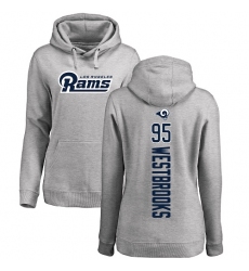 NFL Women's Nike Los Angeles Rams #95 Ethan Westbrooks Ash Backer Pullover Hoodie