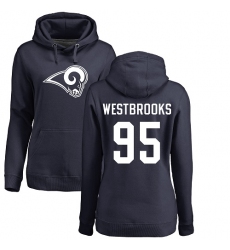 NFL Women's Nike Los Angeles Rams #95 Ethan Westbrooks Navy Blue Name & Number Logo Pullover Hoodie
