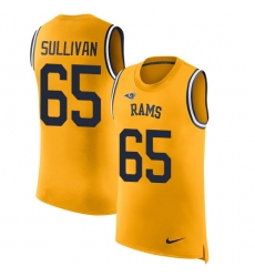 Men's Nike Los Angeles Rams #65 John Sullivan Limited Gold Rush Player Name & Number Tank Top NFL Jersey