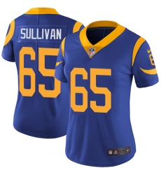 Women's Nike Los Angeles Rams #65 John Sullivan Royal Blue Alternate Vapor Untouchable Elite Player NFL Jersey