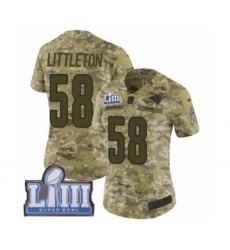Women's Nike Los Angeles Rams #58 Cory Littleton Limited Camo 2018 Salute to Service Super Bowl LIII Bound NFL Jersey