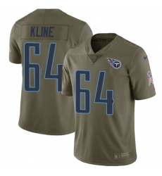 Men's Nike Tennessee Titans #64 Josh Kline Limited Olive 2017 Salute to Service NFL Jersey
