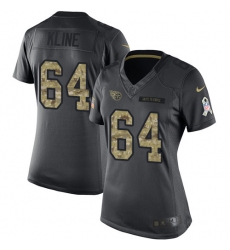 Women's Nike Tennessee Titans #64 Josh Kline Limited Black 2016 Salute to Service NFL Jersey