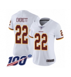 Women's Washington Redskins #22 Deshazor Everett White Vapor Untouchable Limited Player 100th Season Football Jersey
