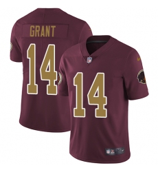 Youth Nike Washington Redskins #14 Ryan Grant Burgundy Red/Gold Number Alternate 80TH Anniversary Vapor Untouchable Limited Player NFL Jersey