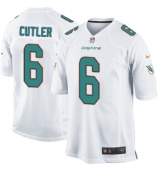 Men's Nike Miami Dolphins #6 Jay Cutler Game White NFL Jersey