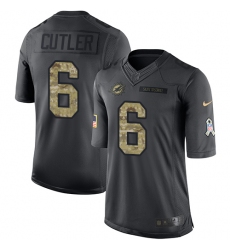 Youth Nike Miami Dolphins #6 Jay Cutler Limited Black 2016 Salute to Service NFL Jersey