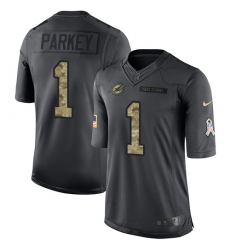 Men's Nike Miami Dolphins #1 Cody Parkey Limited Black 2016 Salute to Service NFL Jersey