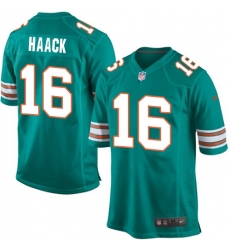 Men's Nike Miami Dolphins #16 Matt Haack Game Aqua Green Alternate NFL Jersey