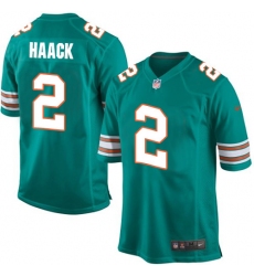 Men's Nike Miami Dolphins #2 Matt Haack Game Aqua Green Alternate NFL Jersey