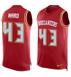 Men's Nike Tampa Bay Buccaneers #43 T.J. Ward Limited Red Player Name & Number Tank Top NFL Jersey