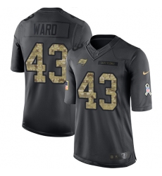 Youth Nike Tampa Bay Buccaneers #43 T.J. Ward Limited Black 2016 Salute to Service NFL Jersey