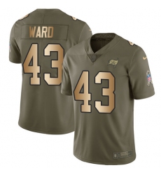Youth Nike Tampa Bay Buccaneers #43 T.J. Ward Limited Olive/Gold 2017 Salute to Service NFL Jersey