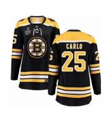 Women's Boston Bruins #25 Brandon Carlo Authentic Black Home Fanatics Branded Breakaway 2019 Stanley Cup Final Bound Hockey Jersey
