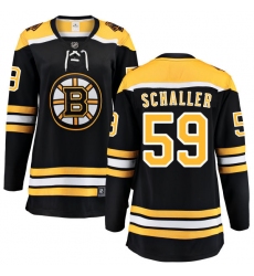 Women's Boston Bruins #59 Tim Schaller Authentic Black Home Fanatics Branded Breakaway NHL Jersey