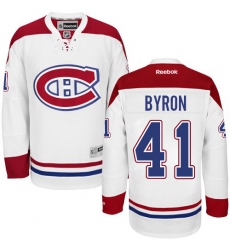 Men's Reebok Montreal Canadiens #41 Paul Byron Authentic White Away NHL Jersey