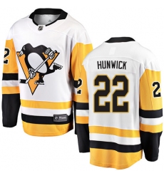 Men's Pittsburgh Penguins #22 Matt Hunwick Fanatics Branded White Away Breakaway NHL Jersey